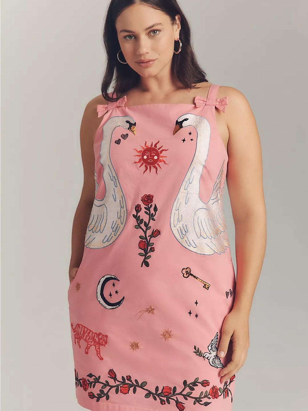 Anthropologie Embroidered Mini Shift Dress - Picture 2 of 14